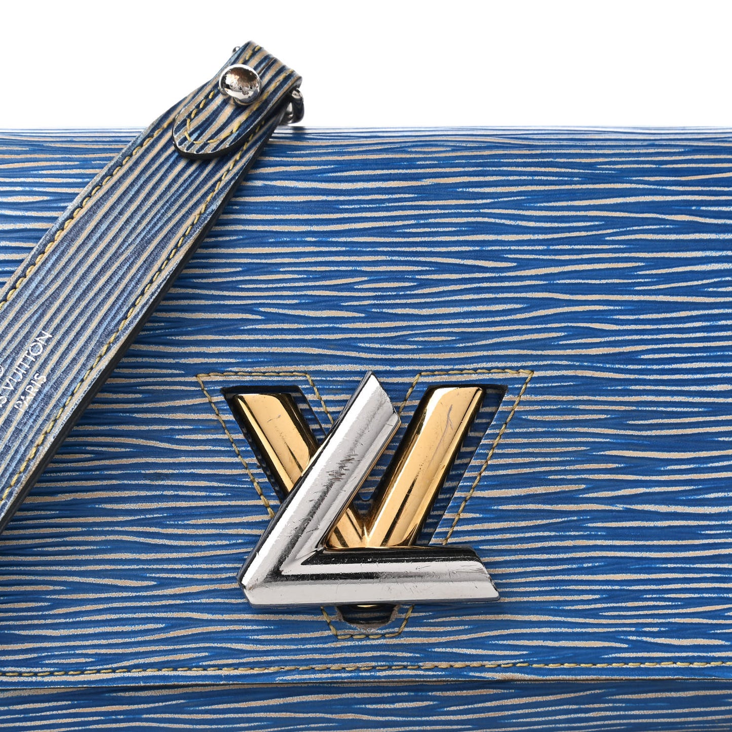 Epi Twist Chain Wallet Denim Light