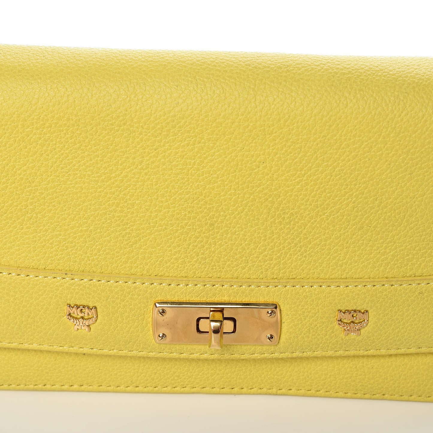 Calfskin Chain Wallet Yellow