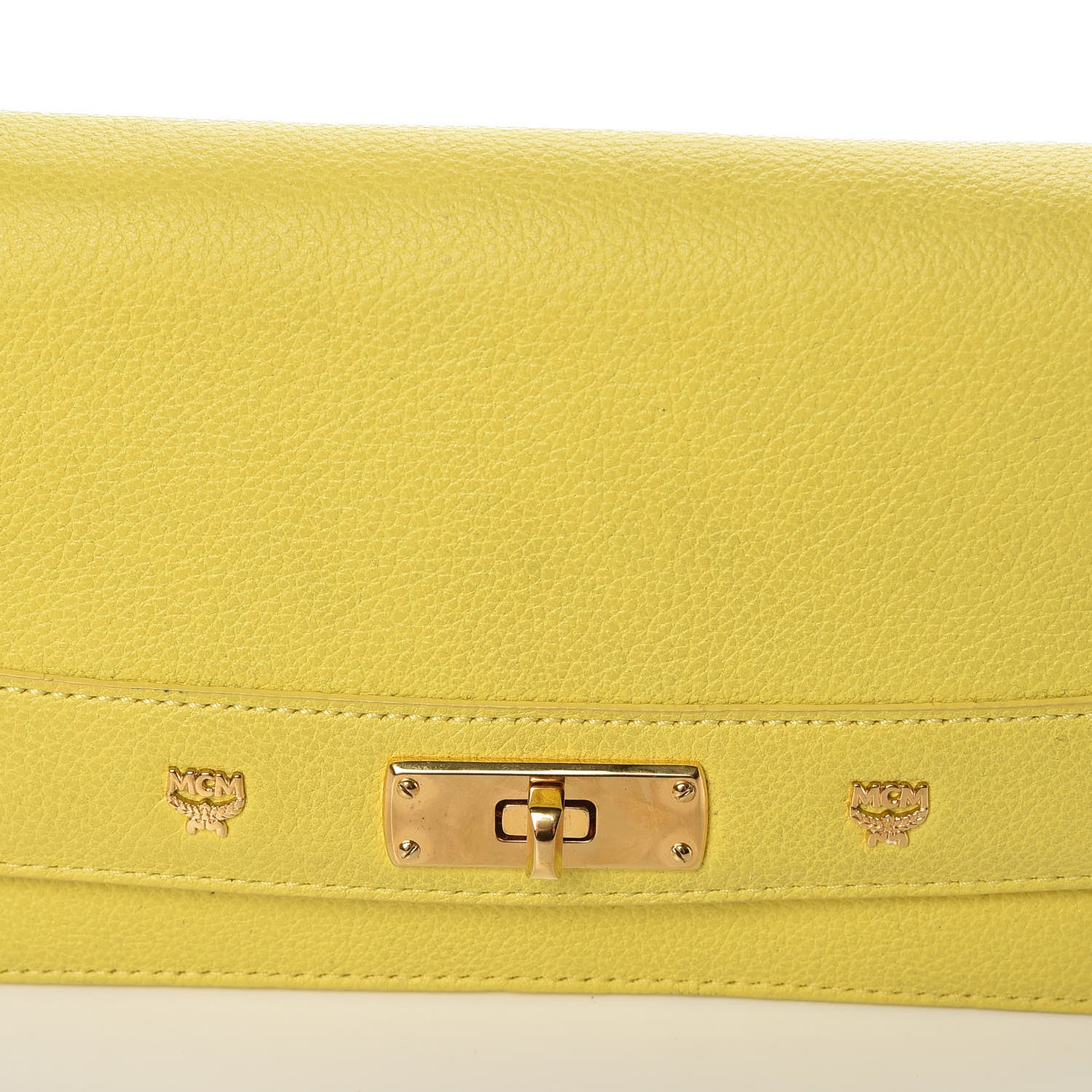 MCM Calfskin Chain Wallet Yellow 11 of 20