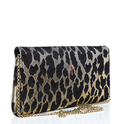 Christian Louboutin Metallic Fabric Leopard Print Vero Dodat Clutch 3 of 8