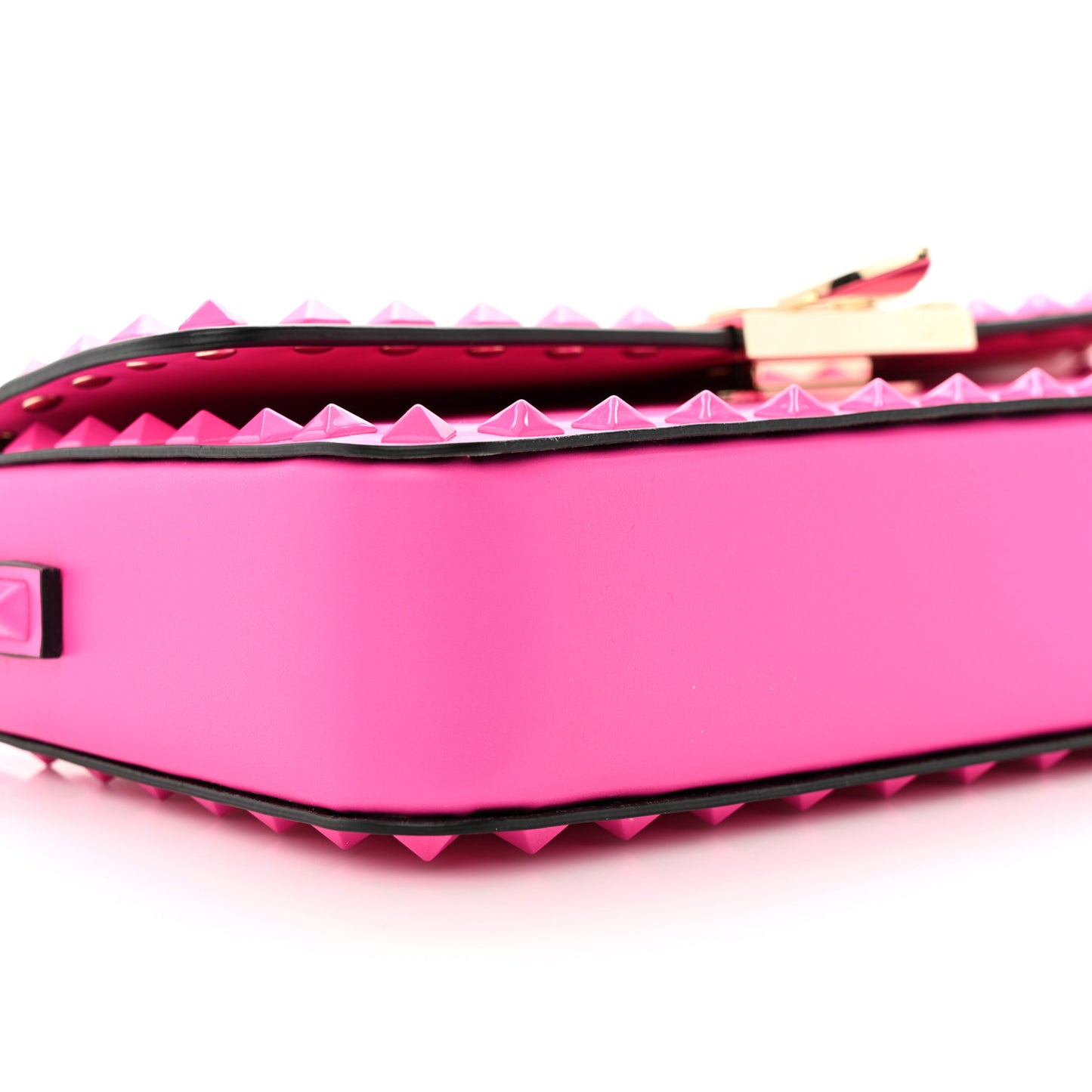 Smooth Calfskin Enamel Tonal E/W Rockstud23 Shoulder Bag Pink PP