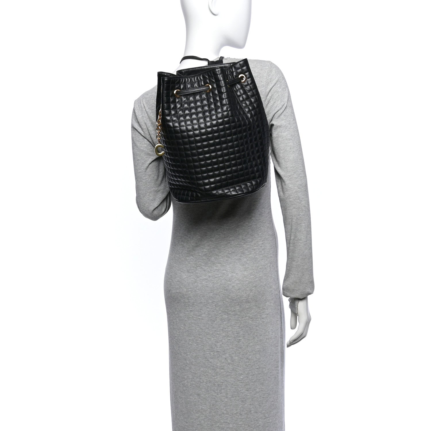 Celine Calfskin Quilted Small C Backpack Black Black 2 of 10