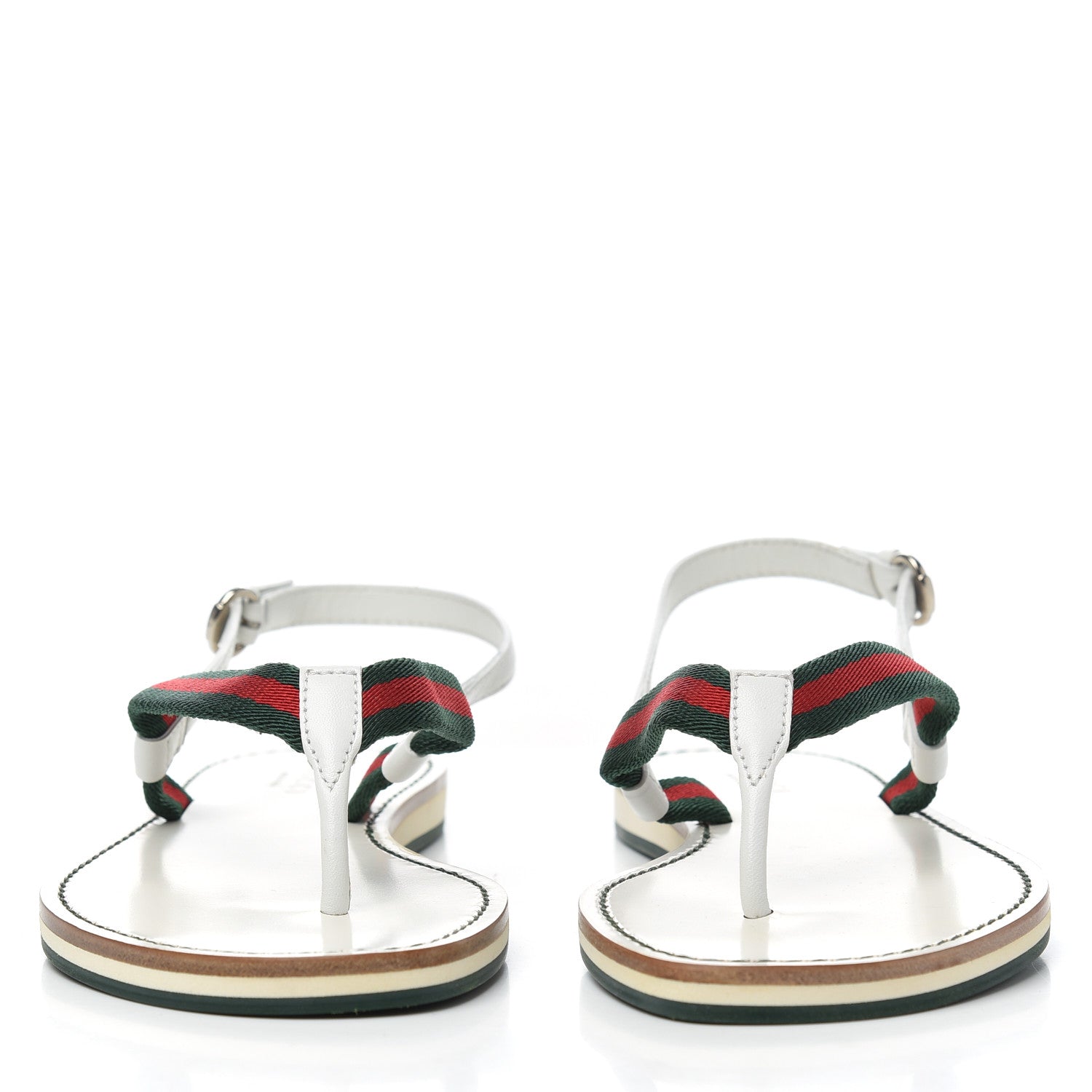 Gucci Calfskin Web Thong Sandals 35 White 2 of 14