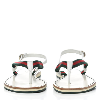 Gucci Calfskin Web Thong Sandals 35 White 2 of 14