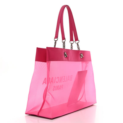 Balenciaga Mesh Large Duty Free Tote Fuchsia White 4 of 15