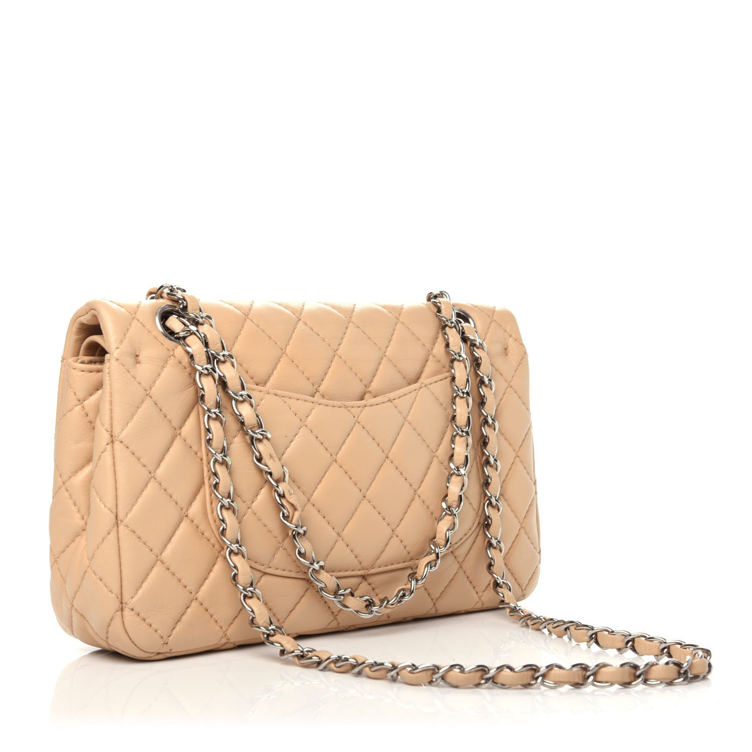 Chanel Lambskin Quilted Medium Double Flap Beige 3 of 9