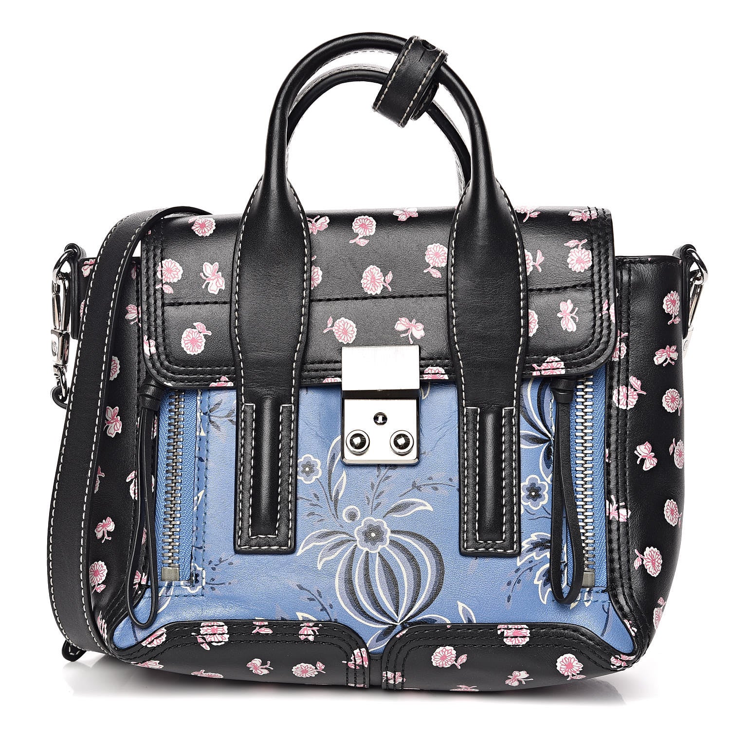 3.1 Phillip Lim 3.1 Calfskin Floral Print Mini Pashli Multicolor 1 of 10