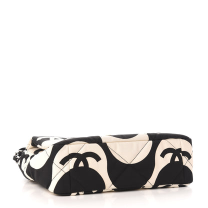 Chanel Fabric Printed Medium 19 Flap Black Ecru 4 of 10