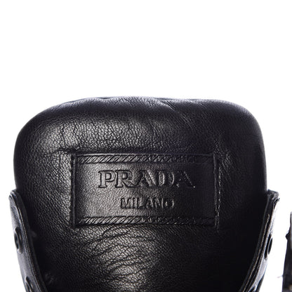Prada Nappa Lace Up Ankle Boots 38 Black 10 of 13