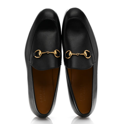 Gucci Calfskin Horsebit Mens Jordaan Loafers 8.5 Black 2 of 9