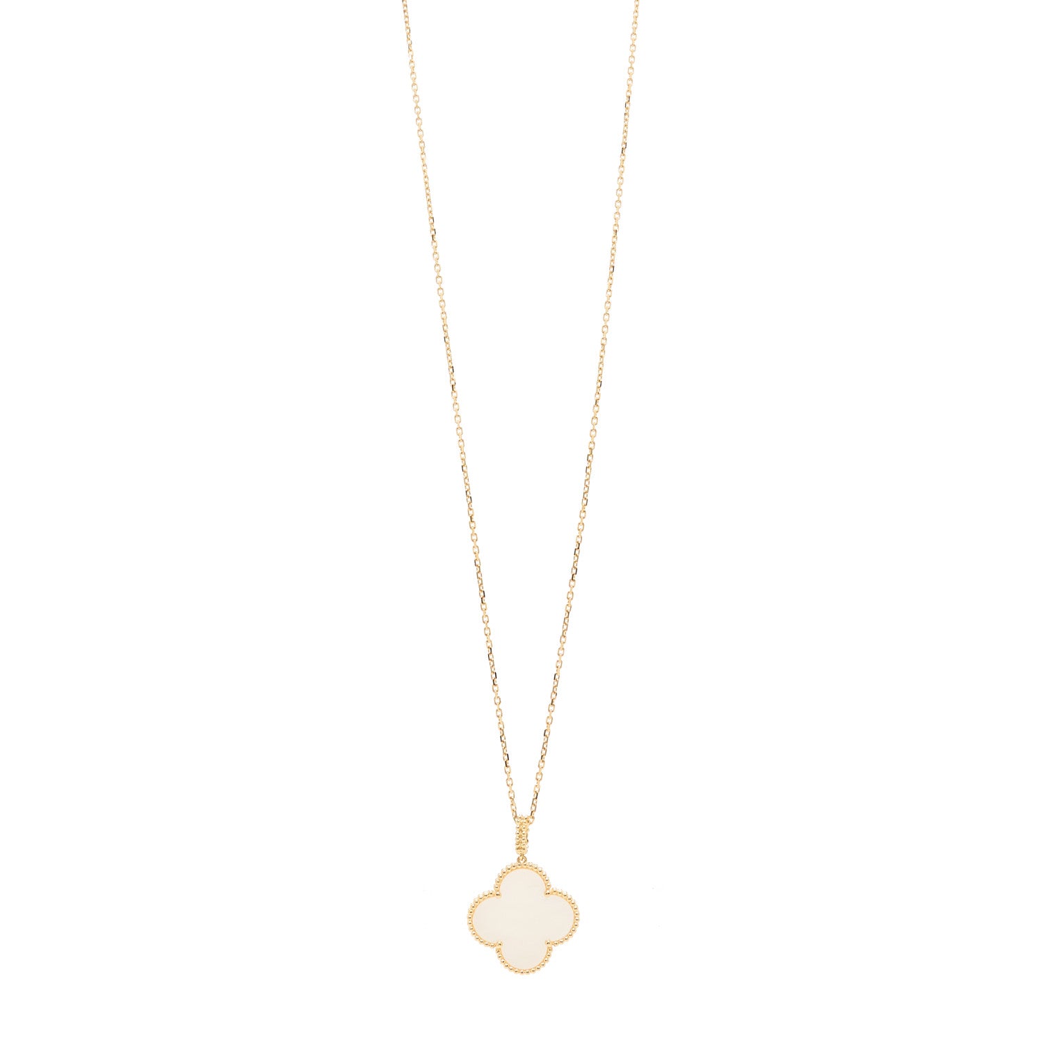 Van Cleef & Arpels 18K Yellow Gold Mother of Pearl Magic Alhambra Long Necklace 1 of 7