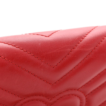 Gucci Calfskin Matelasse Super Mini GG Marmont Shoulder Bag Hibiscus Red 11 of 11