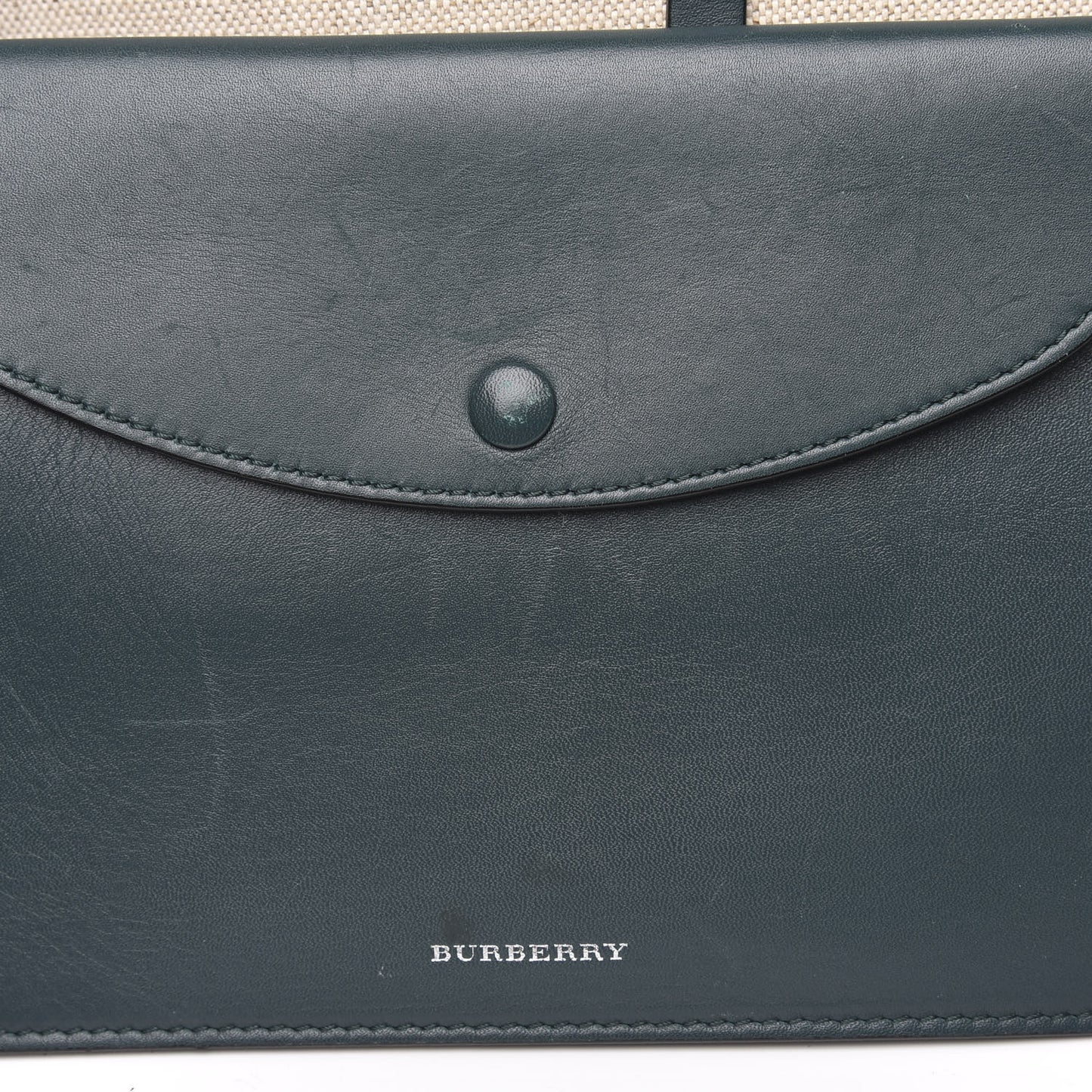 Calfskin Linen The Large Bucket Bag Dark Cyan