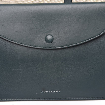 Burberry Calfskin Linen The Large Bucket Bag Dark Cyan 10 of 11