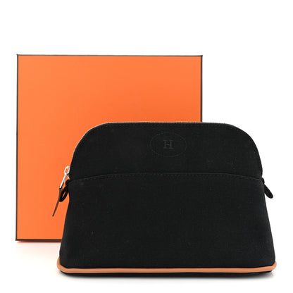 Hermes Cotton Canvas Mini Bolide Travel Cosmetic Pouch Black 9 of 9