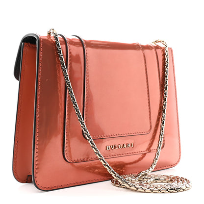 Bulgari Metallic Calfskin Small Serpenti Forever Snake Strap Crossbody Bag Orange 4 of 10