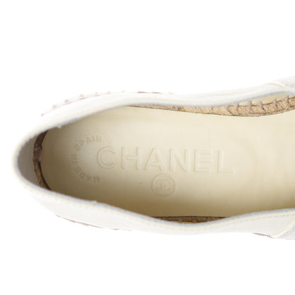 Chanel Lambskin CC Espadrilles 38 White Black 8 of 9