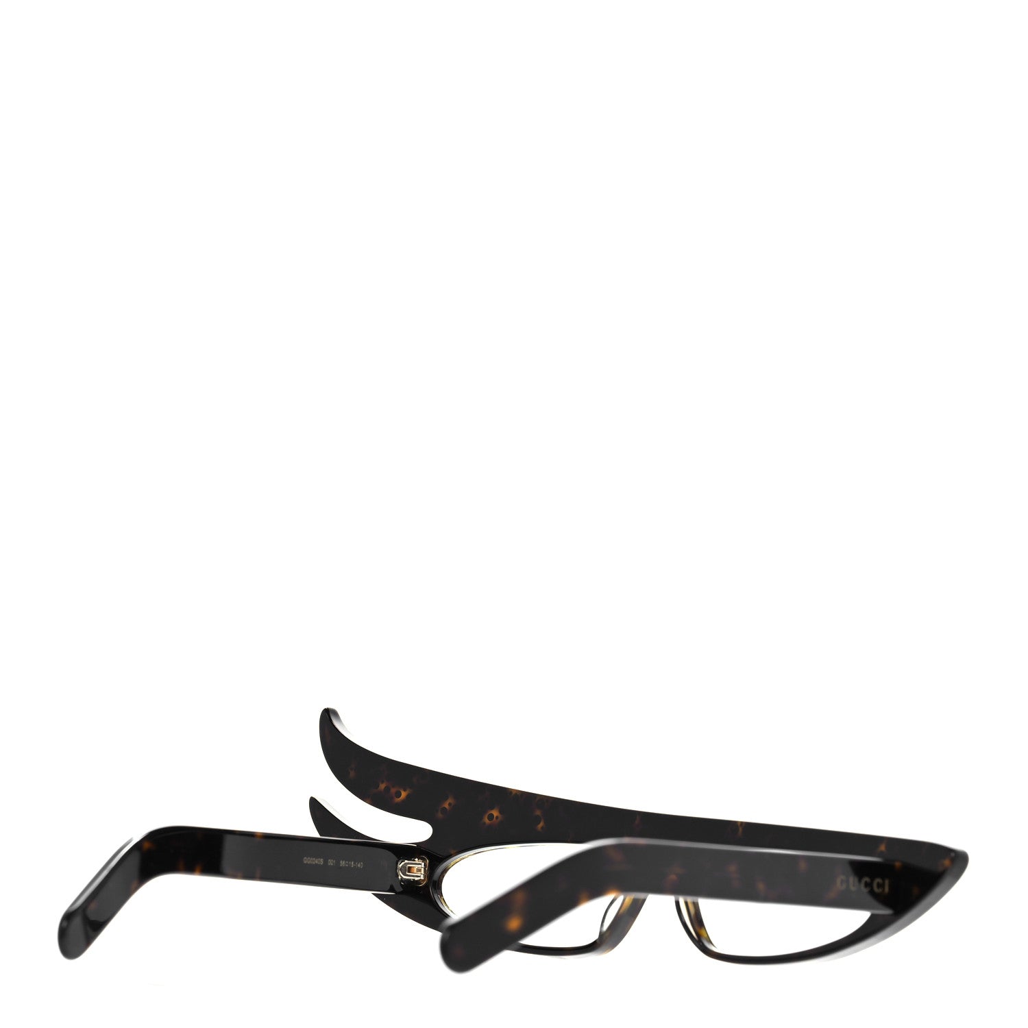 Gucci Acetate Asymmetrical Crystal Sunglasses GG0240S Havanna 3 of 10