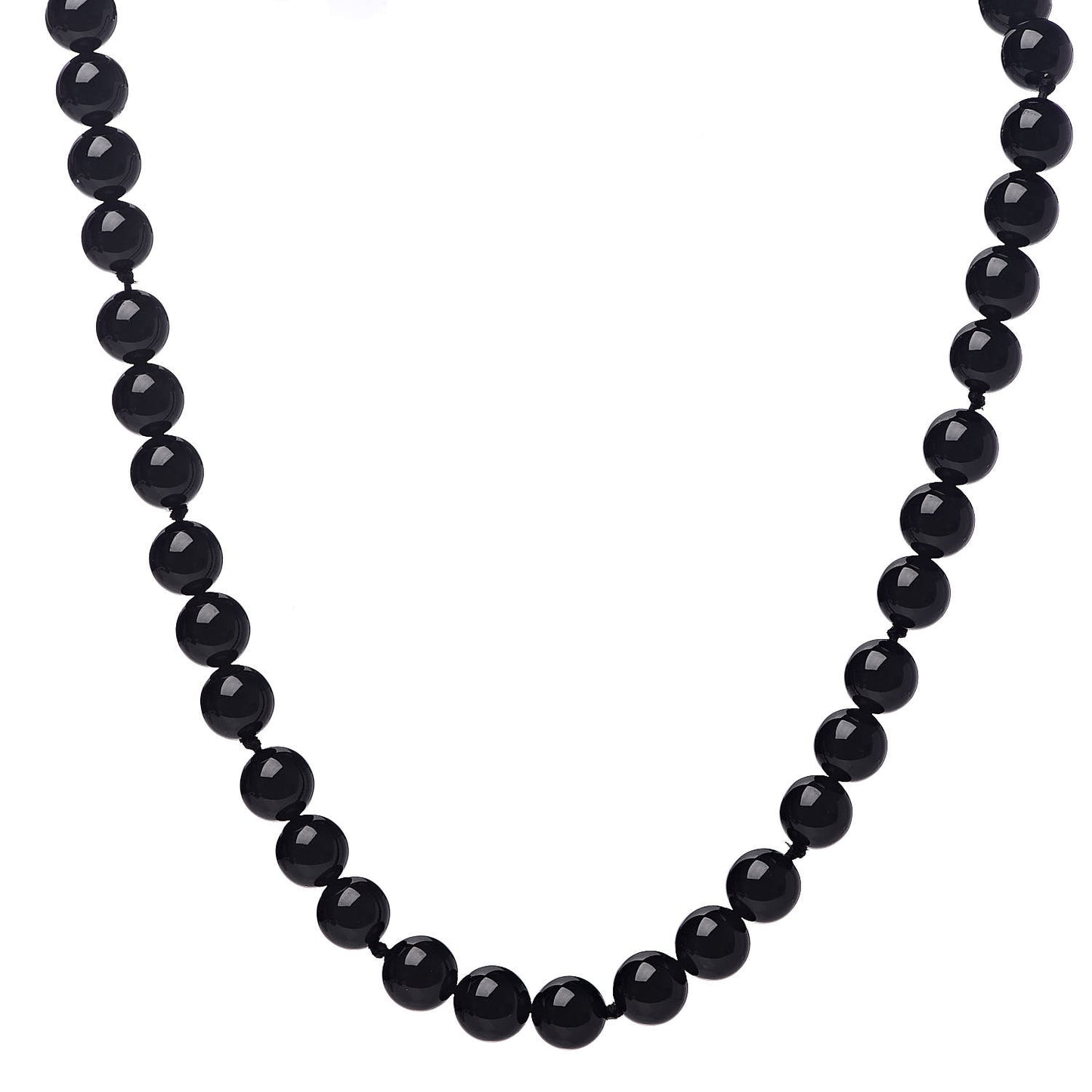 Sterling Silver Black Onyx Bead Toggle Necklace