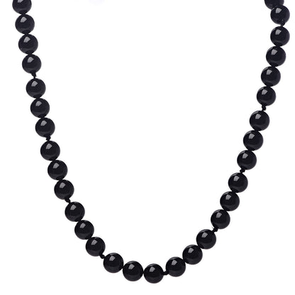 Tiffany Sterling Silver Black Onyx Bead Toggle Necklace 1 of 4