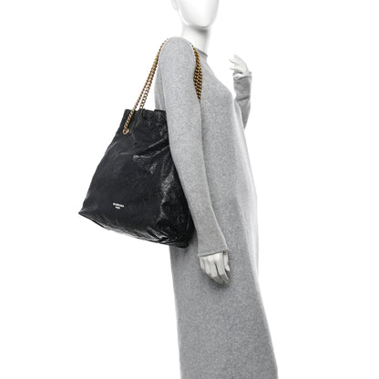 Balenciaga Crushed Calfskin Crush Medium Chain Tote Black 2 of 10