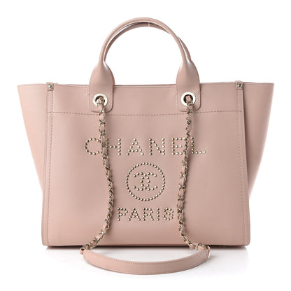 Chanel Caviar Small Studded Deauville Tote Light Pink 1 of 11