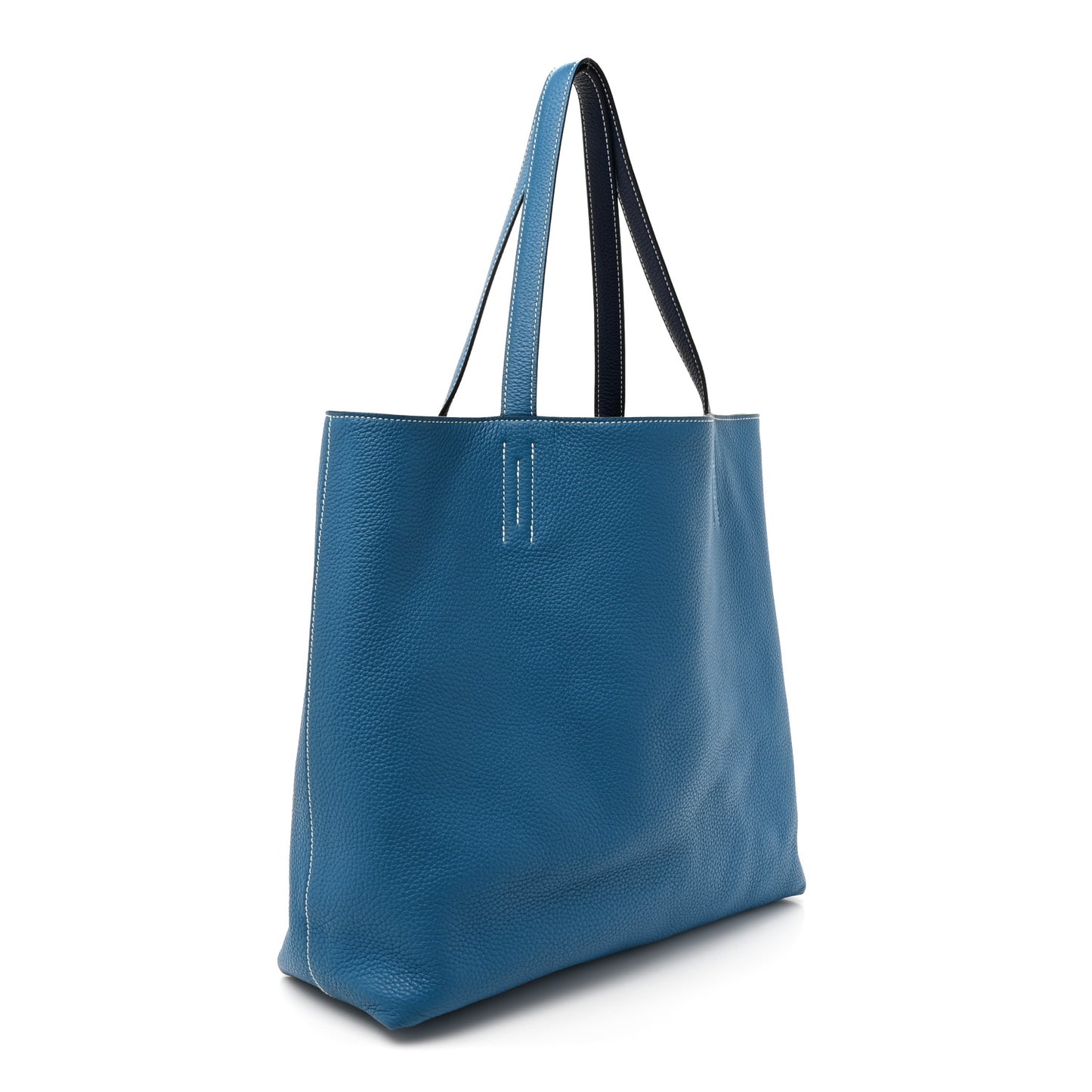 Taurillon Clemence Double Sens 36 Reversible Tote Bleu Sapphire Izmir