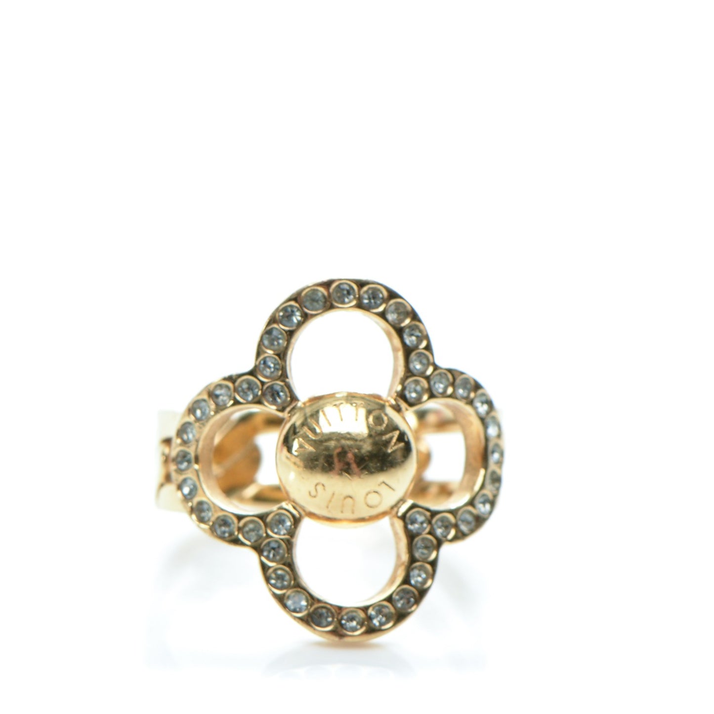 Strass Encrusted Flower Power Ring M