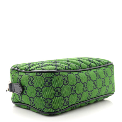 Gucci Monogram Multicolor Matelasse Diagonal Small GG Marmont Chain Shoulder Bag Green Blue 4 of 11