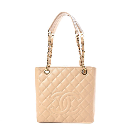 Chanel Caviar Quilted Petit Shopping Tote PST Beige 1 of 11