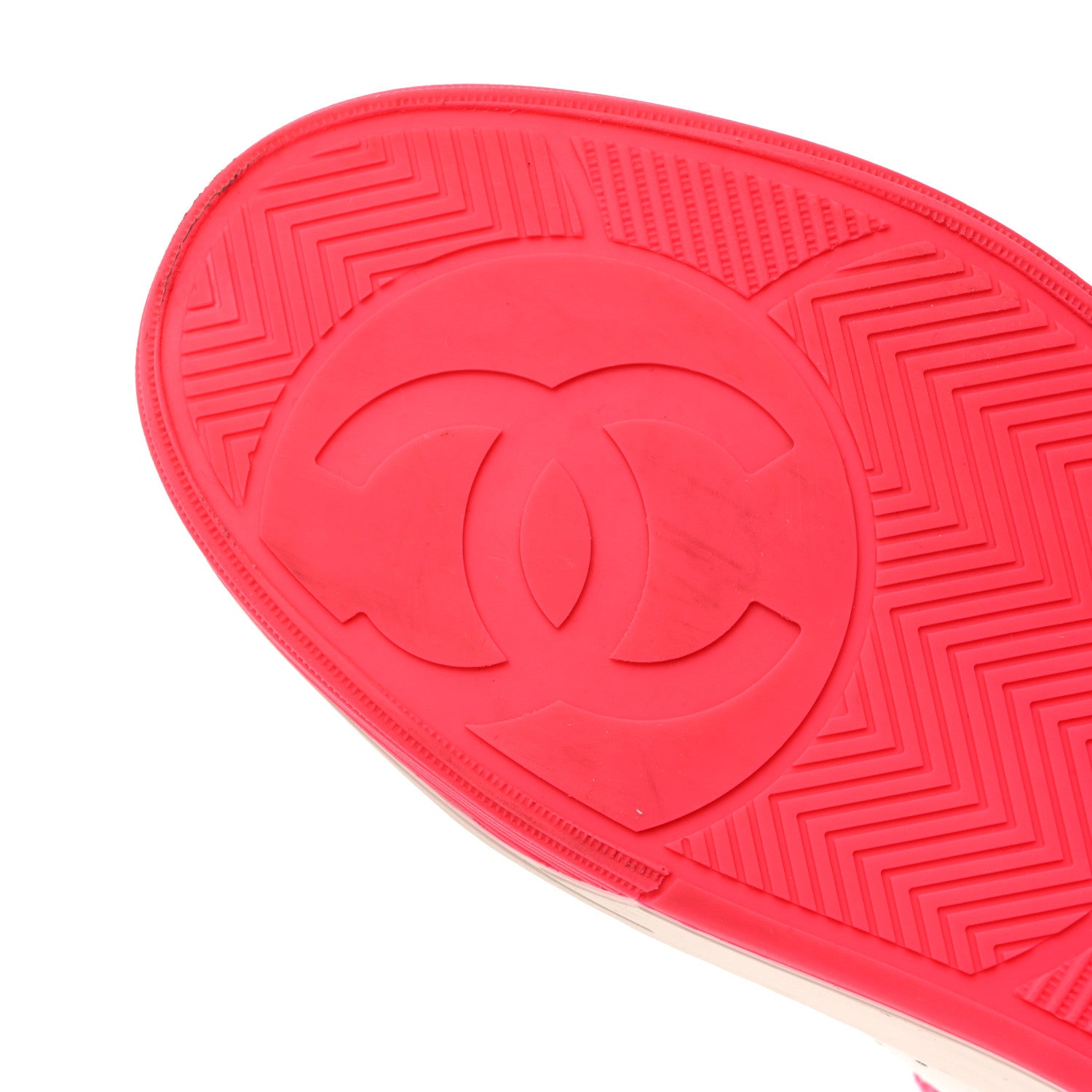 Chanel Calfskin Womens Logo Sneaker 40.5 Fuchsia White 9 of 12