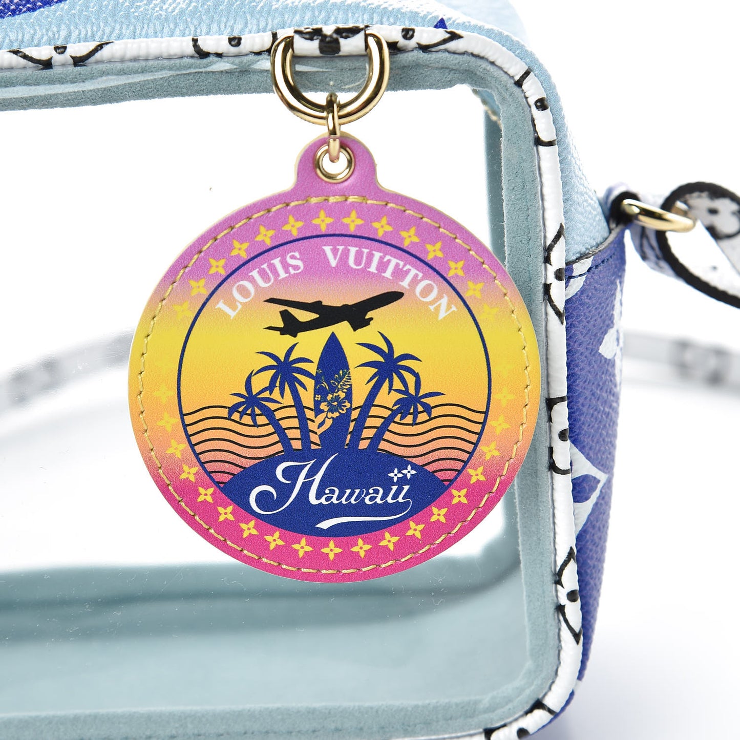 Monogram Giant Hawaii Beach Pouch Blue