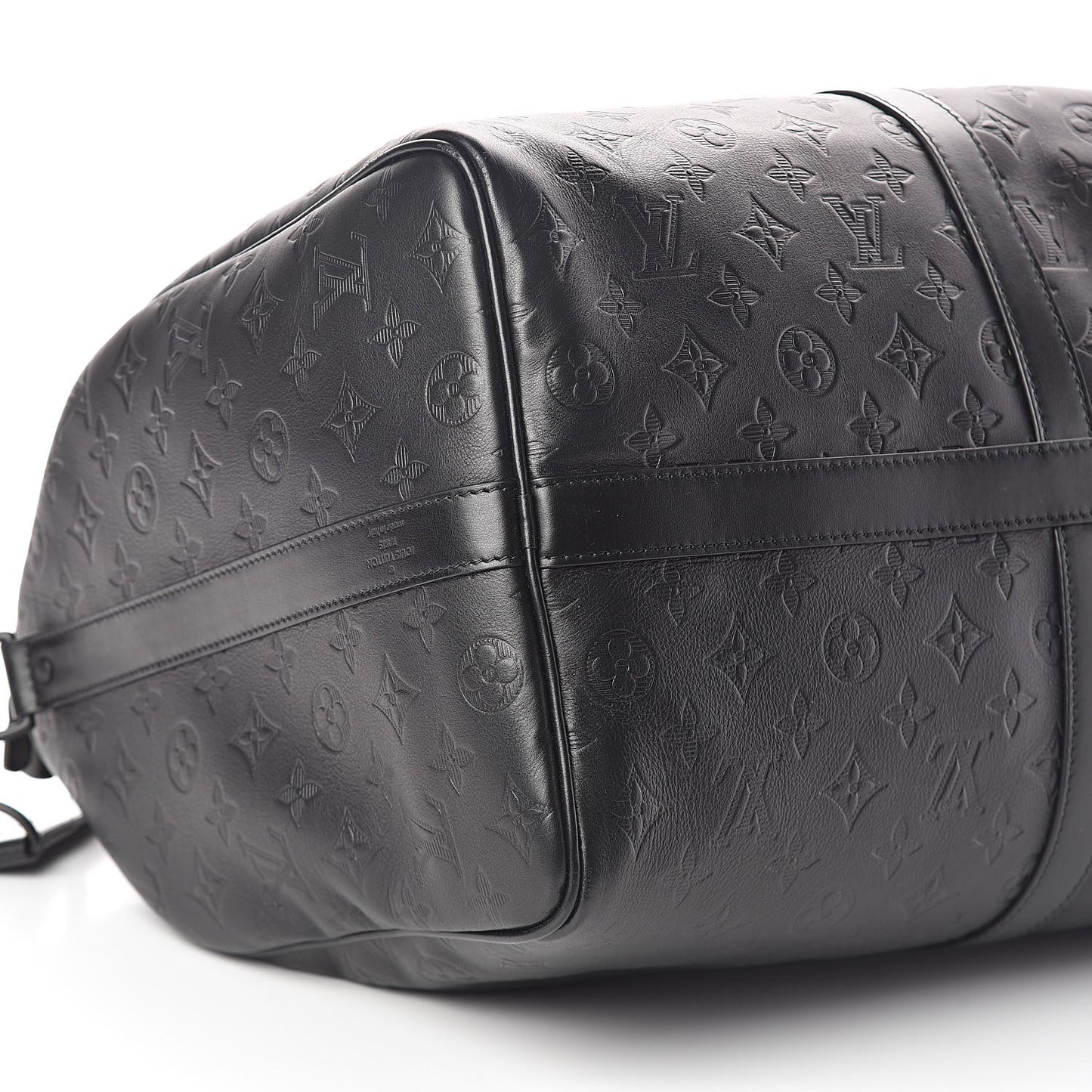 Calfskin Shadow Monogram Keepall Bandouliere 50 Black