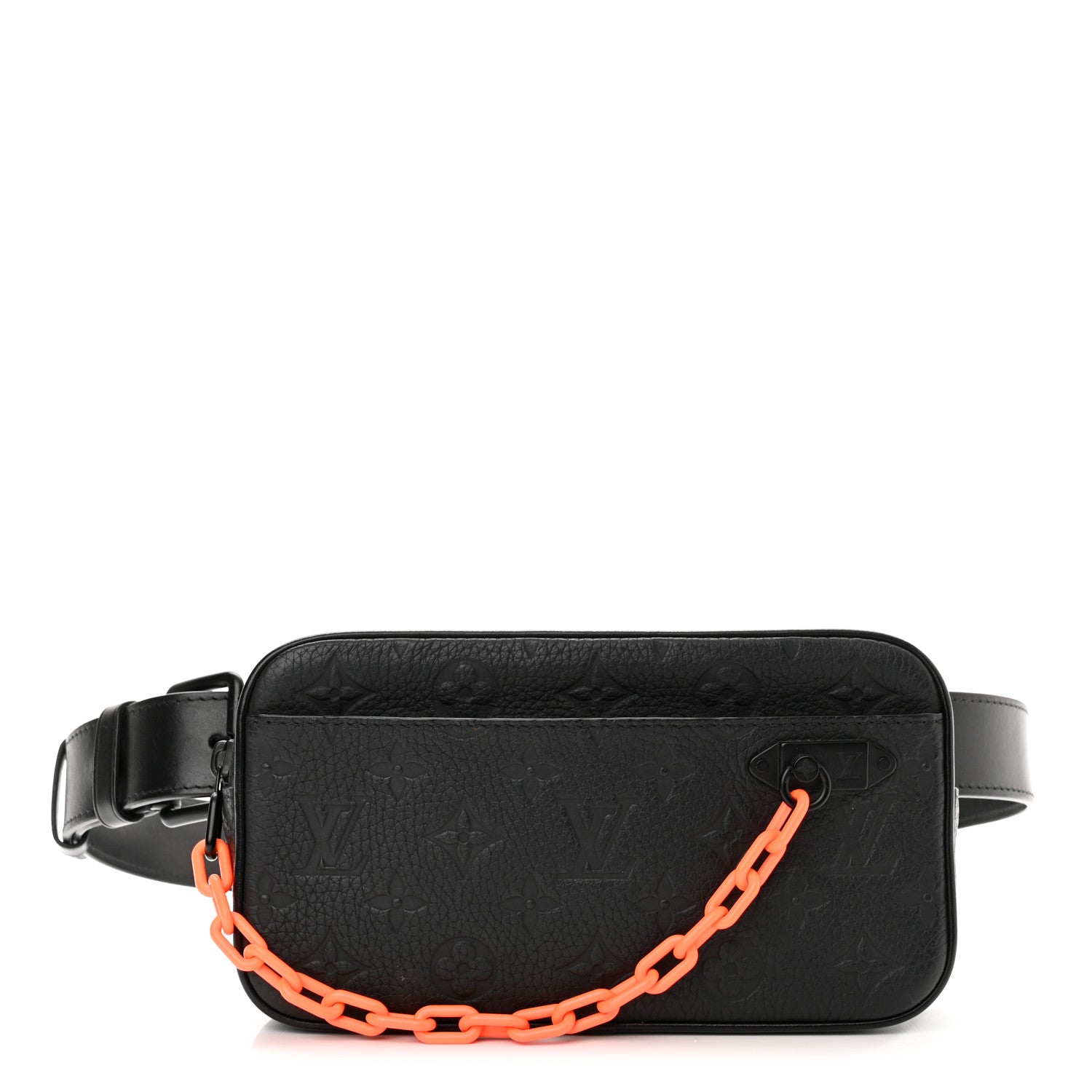 Louis Vuitton Taurillon Monogram Uniformes Solar Ray Soft Pochette Volga Belt Bag Black 1 of 10