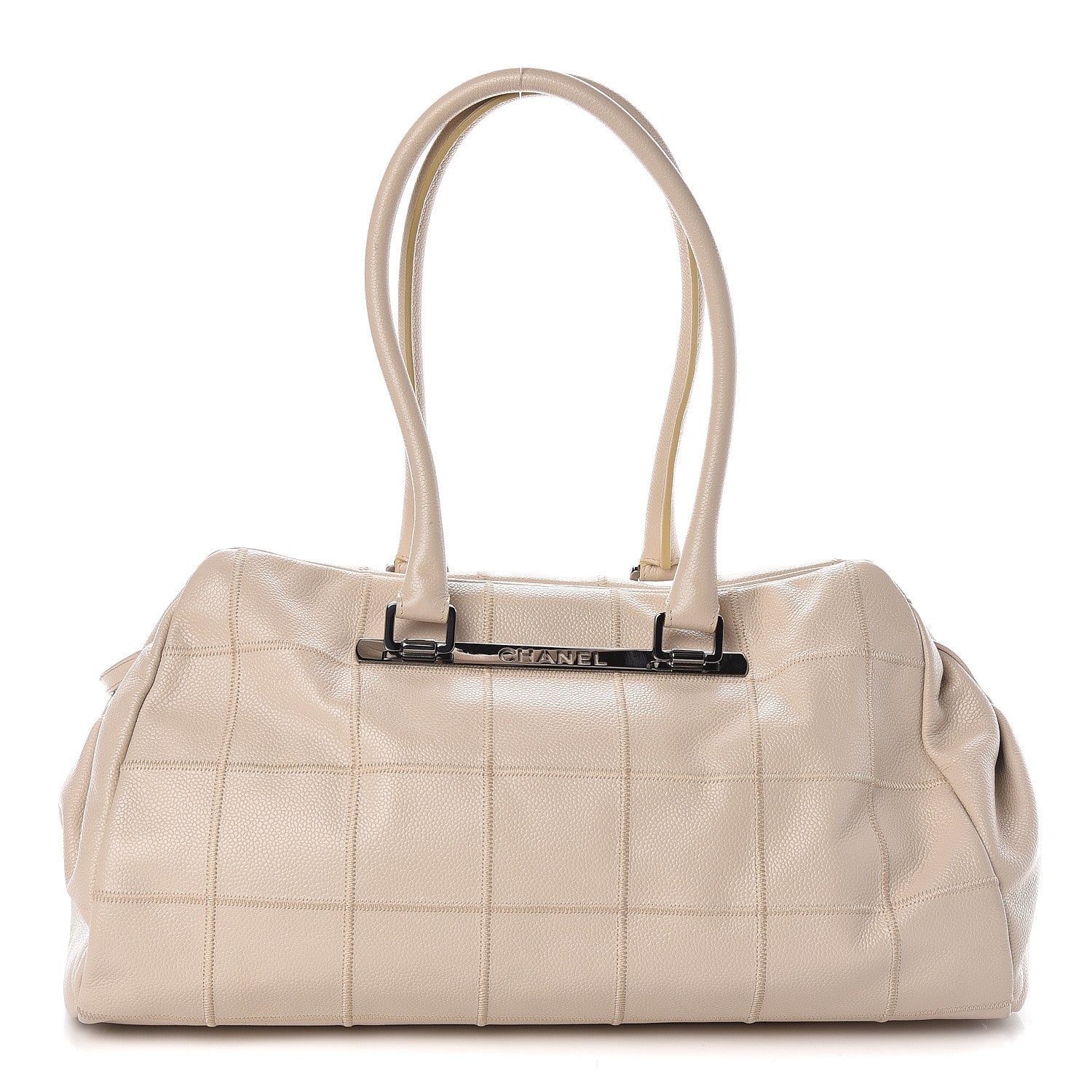 Chanel Caviar Square Stitched Large Tote Beige 1 of 16