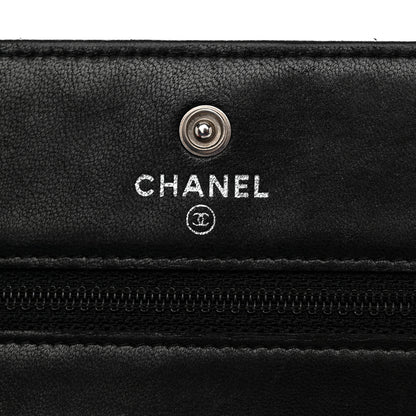 Chanel Lambskin Micro Quilted Wallet On Chain WOC Black 6 of 13
