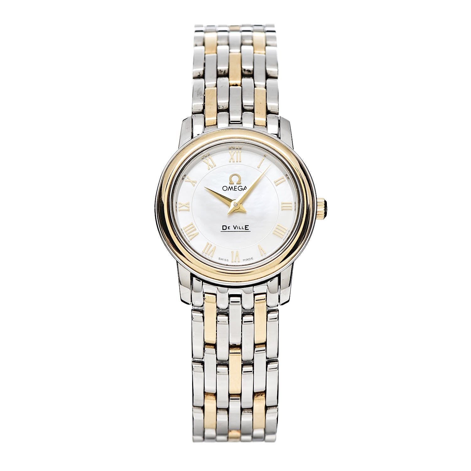 Omega Stainless Steel 18K Yellow Gold Mother of Pearl 22mm De Ville Prestige Quartz Watch 4370.71.00 1 of 6