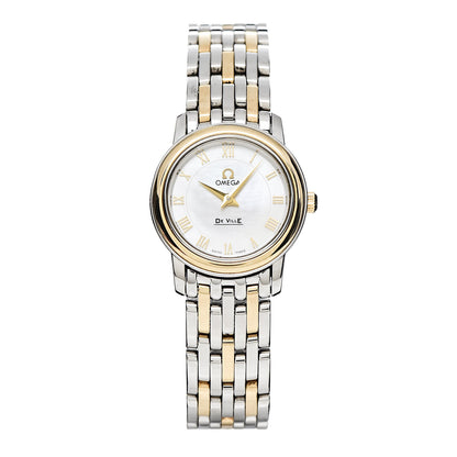 Omega Stainless Steel 18K Yellow Gold Mother of Pearl 22mm De Ville Prestige Quartz Watch 4370.71.00 1 of 6