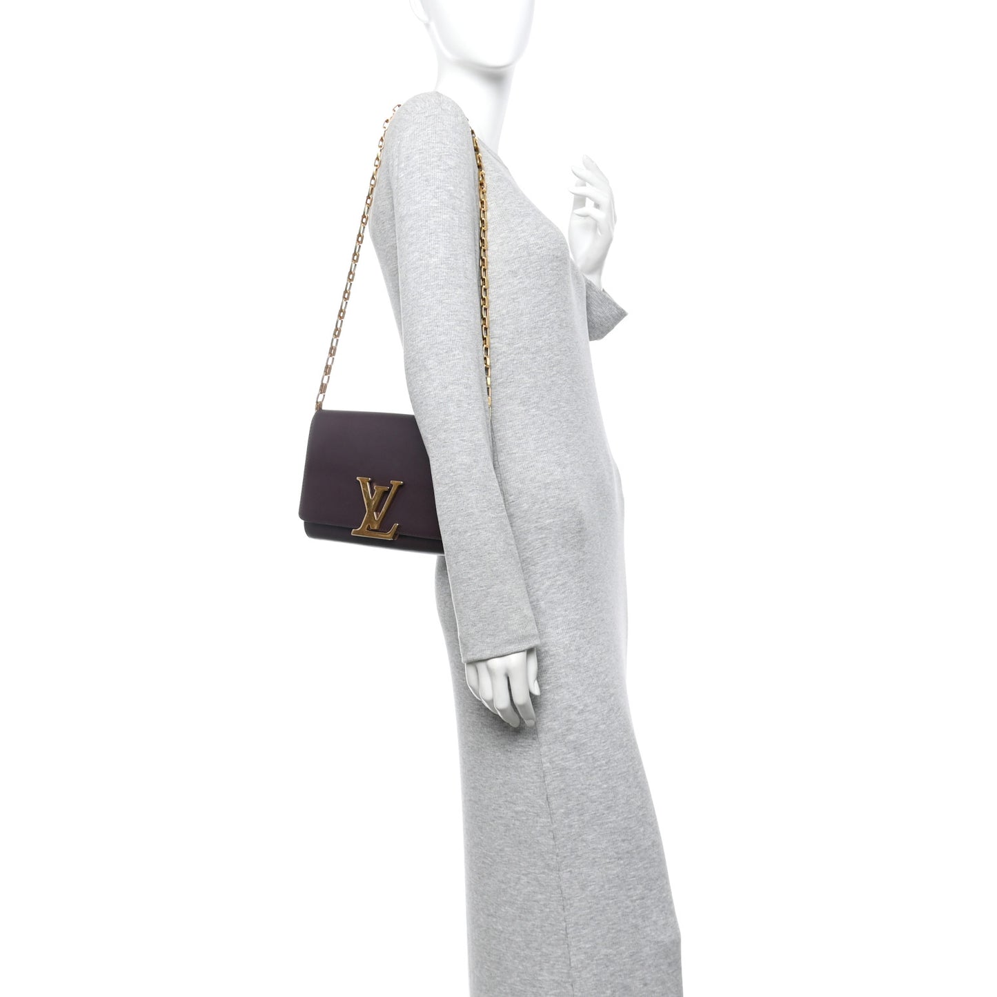 Calfskin Chain Louise GM Amarante
