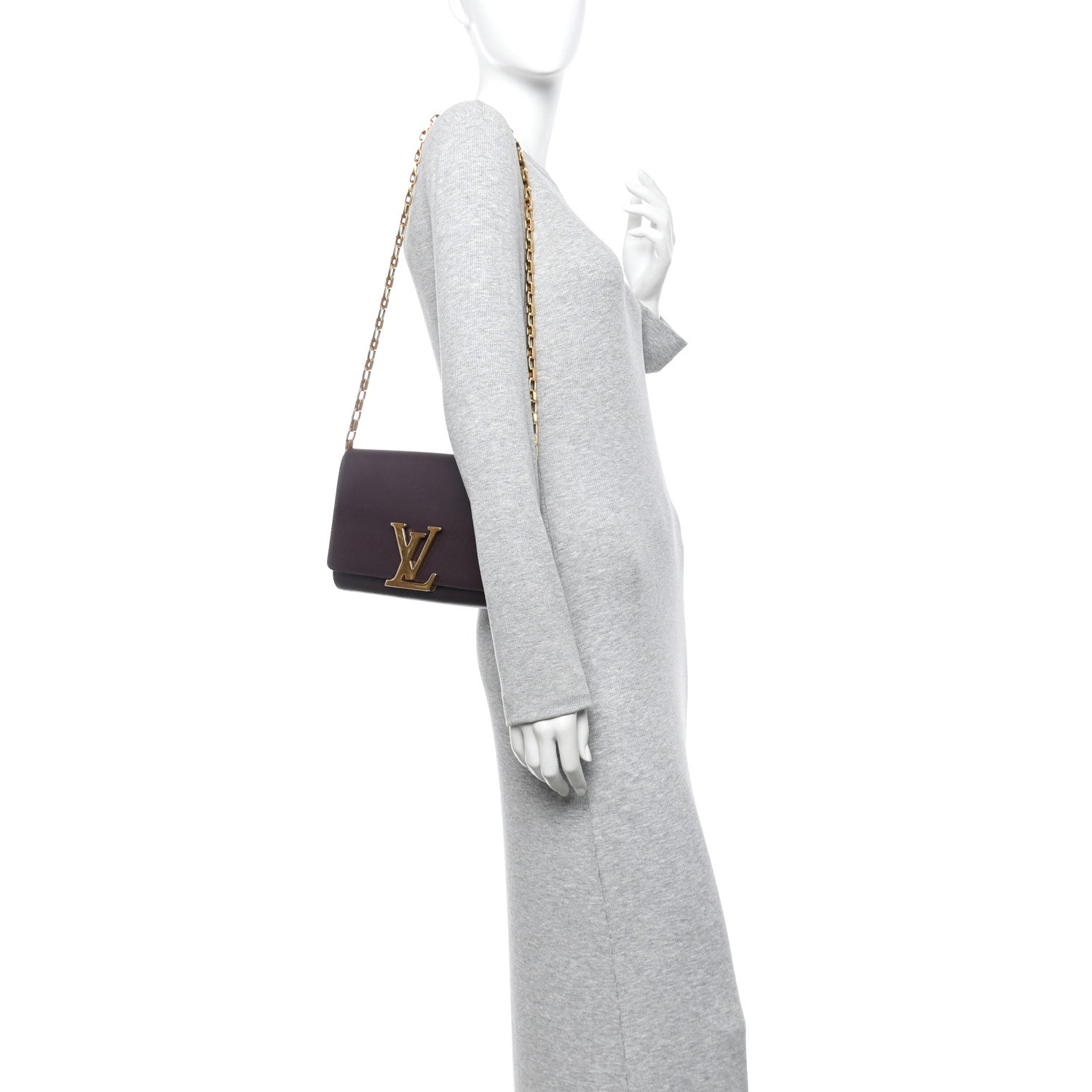 Louis Vuitton Calfskin Chain Louise GM Amarante 2 of 10