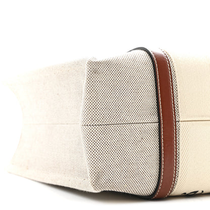 Chloe Cotton Calfskin Medium Woody Ribbon Tote White Brown 9 of 10