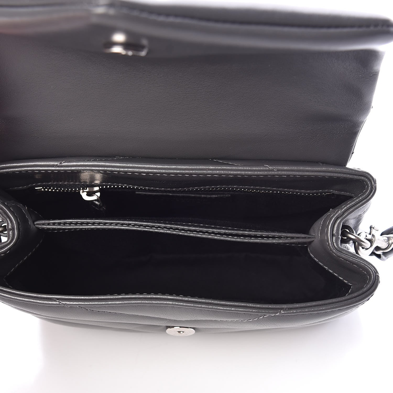 Saint Laurent Calfskin Y Quilted Monogram Toy Loulou Crossbody Bag Storm 5 of 9