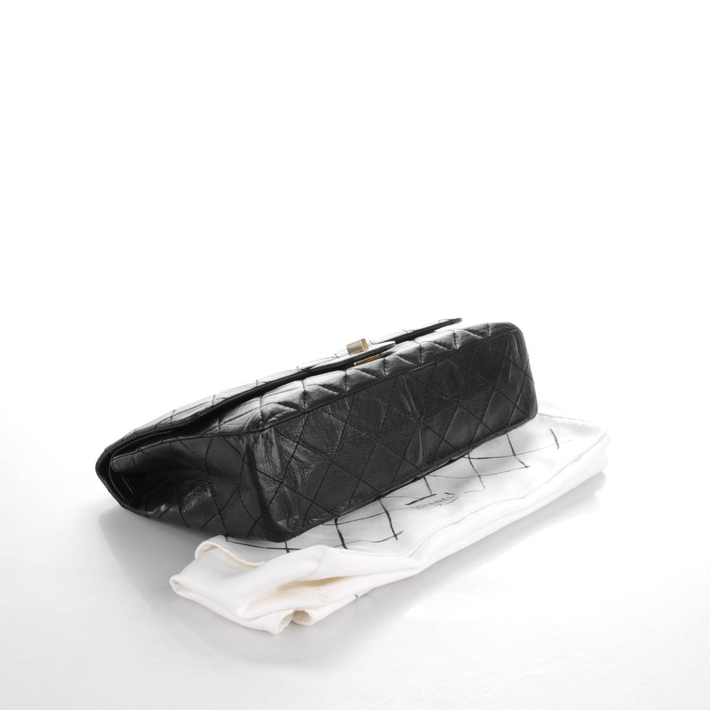 Aged Calfskin Quilted 50th Anniversary 2.55 Reissue 227 Flap Black