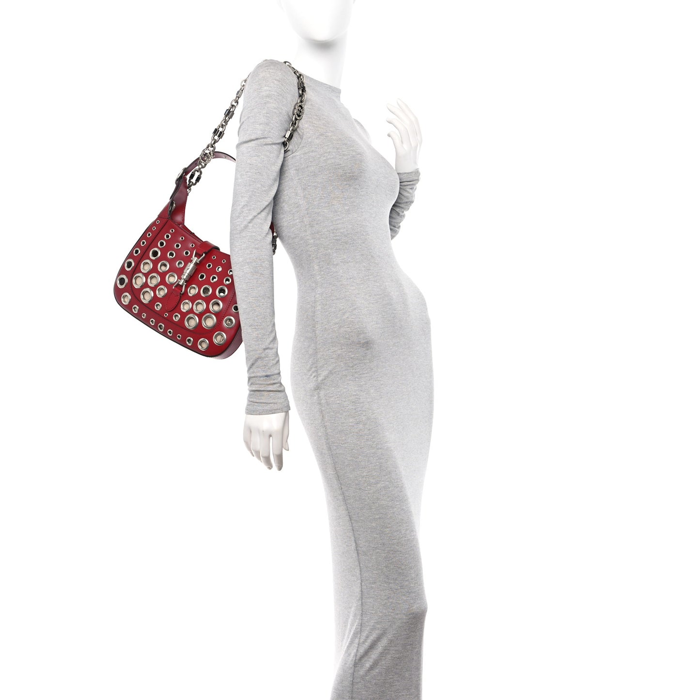 Calfskin Ha Ha Ha Jackie 1961 Eyelet Hobo Cherry Red