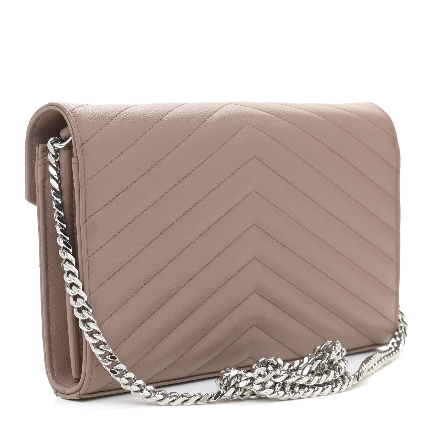 Grain De Poudre Matelasse Chevron Monogram Chain Wallet Fard