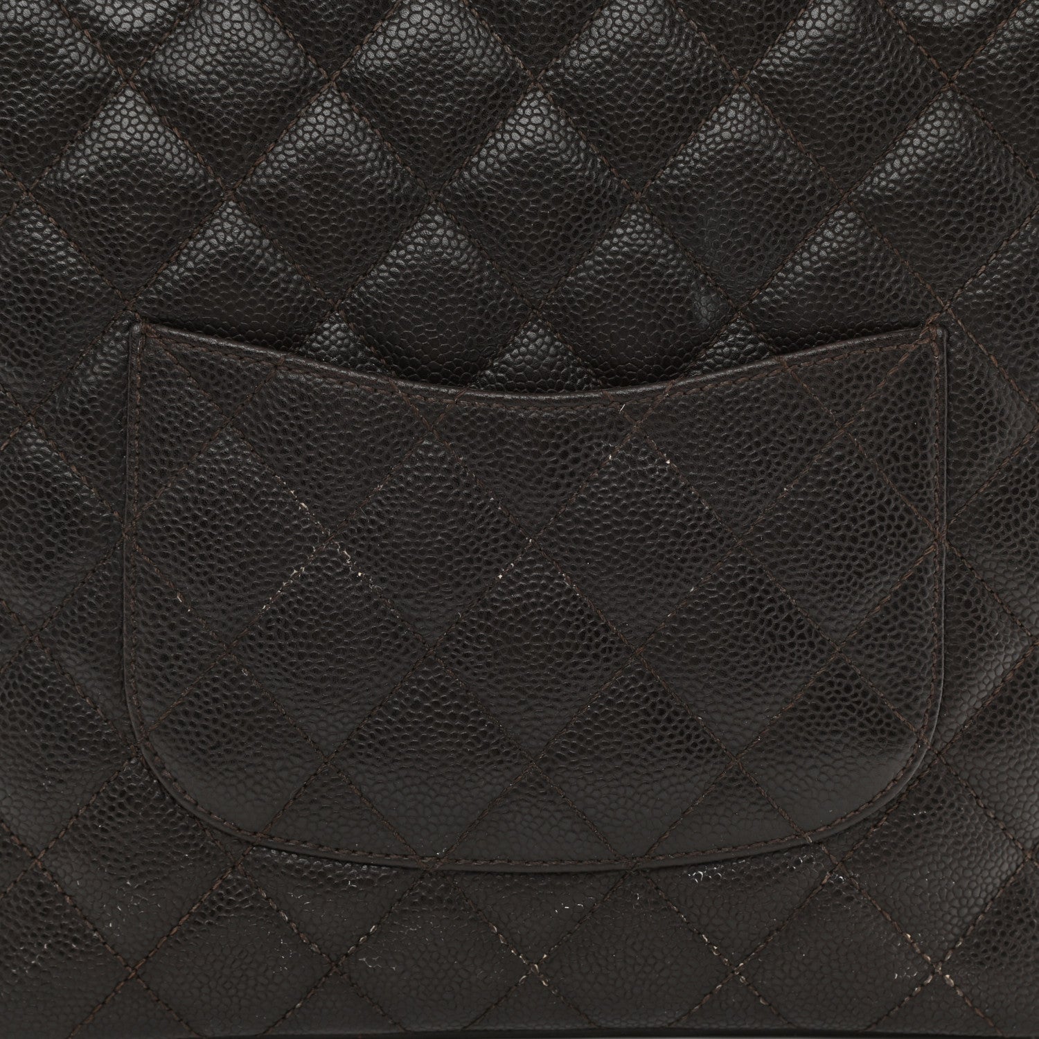 Chanel Caviar Quilted Petit Shopping Tote PST Dark Brown 8 of 11