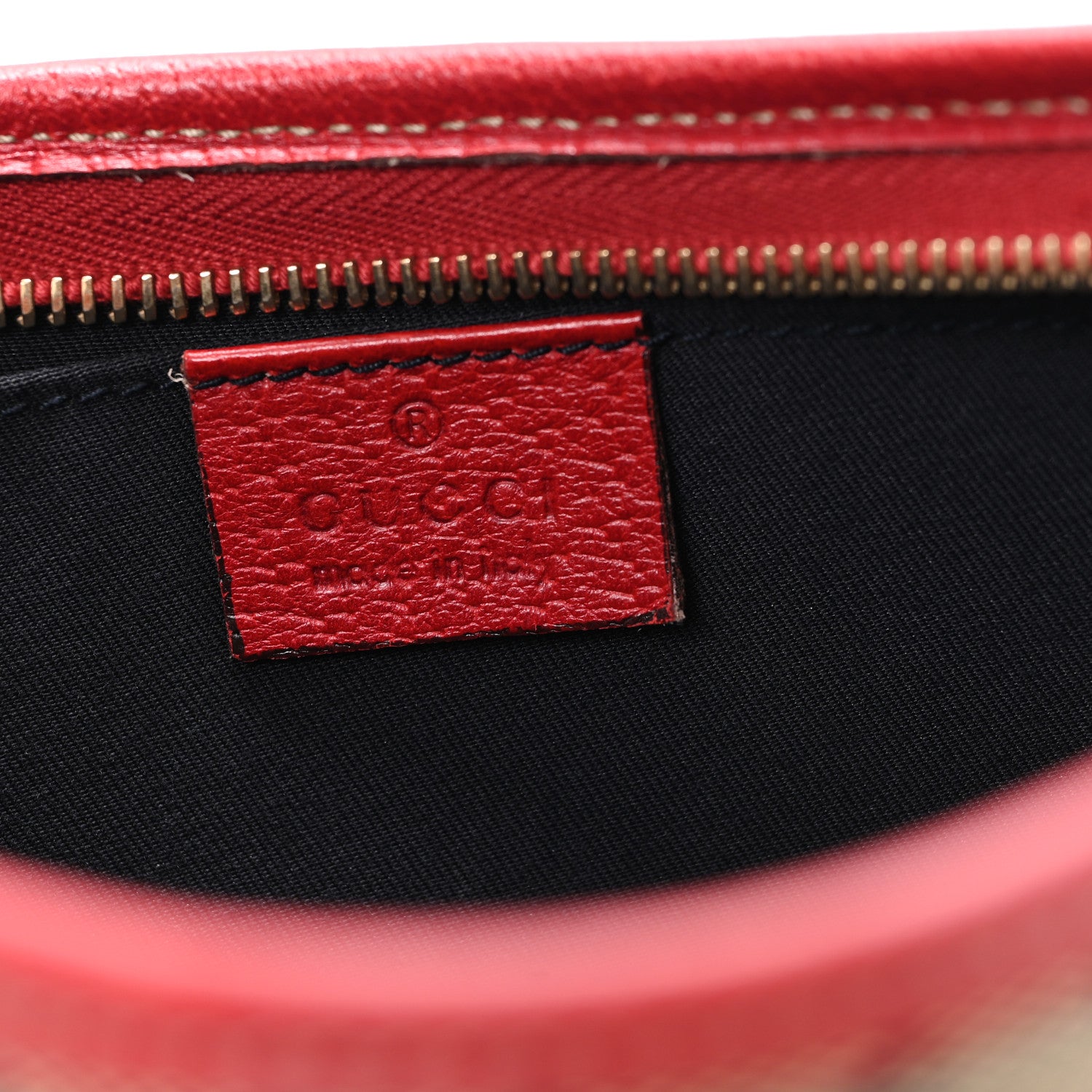 Gucci Monogram D Ring Abbey Pochette Navy Red 6 of 12