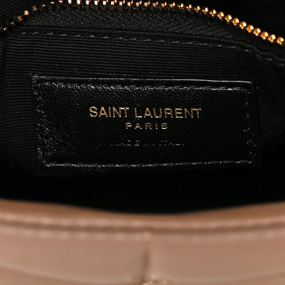 Saint Laurent Lambskin Quilted Toy Loulou Puffer Monogram Chain Satchel Dark Beige 5 of 11
