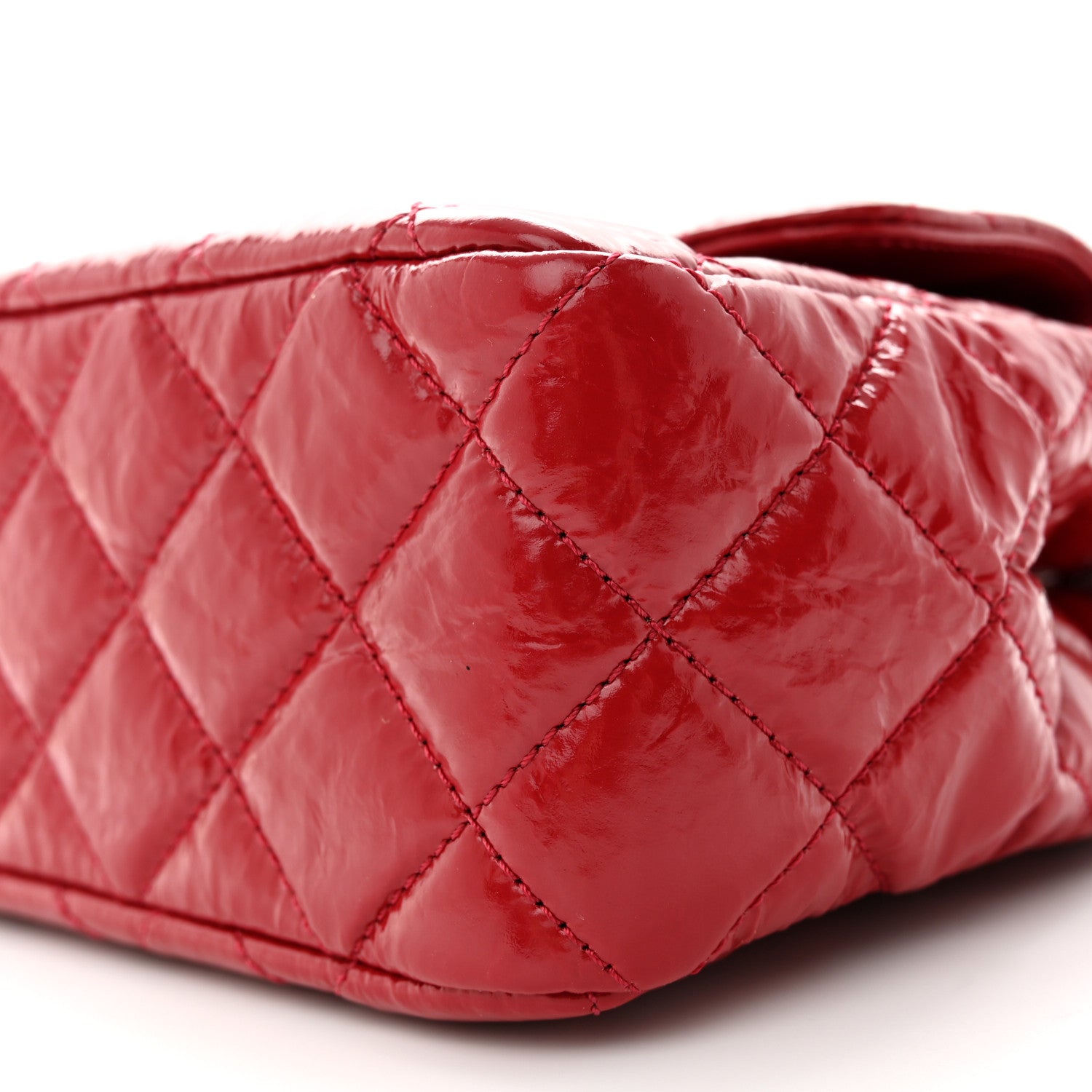 Chanel Shiny Crumpled Calfskin Quilted Wavy CC Hobo Red 10 of 10