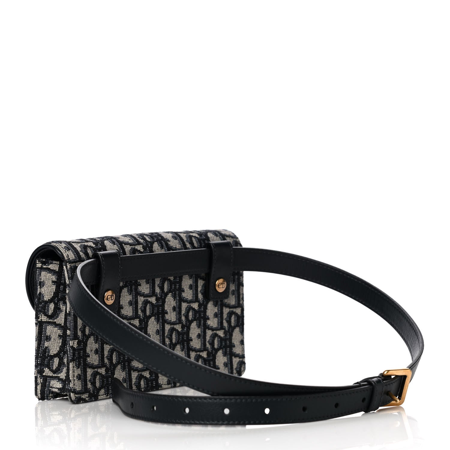 Christian Dior Oblique Saddle Belt Bag Blue 2 of 13